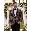 image:imageCOOFANDY Mens Floral Tuxedo Jacket Luxury Embroidered Stylish Suit Blazer Jacket for Wedding Party DinnerFlowerblack