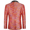 image:imageCOOFANDY Mens Floral Tuxedo Jacket Luxury Embroidered Wedding Blazer Dress Suit for Party DinnerRose Red