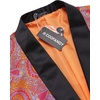 image:imageCOOFANDY Mens Floral Tuxedo Jacket Luxury Embroidered Wedding Blazer Dress Suit for Party DinnerRose Red