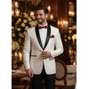 image:imageCOOFANDY Mens Floral Tuxedo Jacket Luxury Embroidered Wedding Blazer Dress Suit for Party DinnerWhite