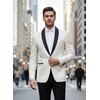 image:imageCOOFANDY Mens Floral Tuxedo Jacket Luxury Embroidered Wedding Blazer Dress Suit for Party DinnerWhite