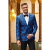 image:imageCOOFANDY Mens Floral Tuxedo Jacket Rose Embroidered Suit Jacket Wedding Prom Dinner Party Blazer01blue