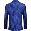 image:imageCOOFANDY Mens Floral Tuxedo Jacket Rose Embroidered Suit Jacket Wedding Prom Dinner Party Blazer01blue