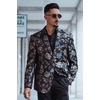 image:imageCOOFANDY Mens Floral Tuxedo Jackets Slim Fit Suit Blazer Jacket for Wedding Dinner PromBlue