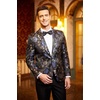 image:imageCOOFANDY Mens Floral Tuxedo Jackets Slim Fit Suit Blazer Jacket for Wedding Dinner PromBlue