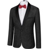 image:imageCOOFANDY Mens Floral Tuxedo Suit Jacket Slim Fit Dinner Jacket Party Prom Wedding Blazer JacketsBlack Paisley Pattern Jacquard 