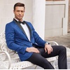 image:imageCOOFANDY Mens Floral Tuxedo Suit Jacket Slim Fit Dinner Jacket Party Prom Wedding Blazer JacketsBlue Jacquard 