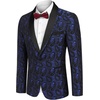 image:imageCOOFANDY Mens Floral Tuxedo Suit Jacket Slim Fit Dinner Jacket Party Prom Wedding Blazer JacketsBlue Paisley