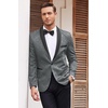 image:imageCOOFANDY Mens Floral Tuxedo Suit Jacket Slim Fit Dinner Jacket Party Prom Wedding Blazer JacketsGrey
