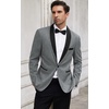 image:imageCOOFANDY Mens Floral Tuxedo Suit Jacket Slim Fit Dinner Jacket Party Prom Wedding Blazer JacketsGrey