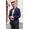 image:imageCOOFANDY Mens Floral Tuxedo Suit Jacket Slim Fit Dinner Jacket Party Prom Wedding Blazer JacketsNavy Blue
