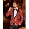 image:imageCOOFANDY Mens Floral Tuxedo Suit Jacket Slim Fit Dinner Jacket Party Prom Wedding Blazer JacketsRed Paisley Pattern