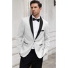 image:imageCOOFANDY Mens Floral Tuxedo Suit Jacket Slim Fit Dinner Jacket Party Prom Wedding Blazer JacketsWhite Jacquard 
