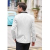image:imageCOOFANDY Mens Floral Tuxedo Suit Jacket Slim Fit Dinner Jacket Party Prom Wedding Blazer JacketsWhite Jacquard 