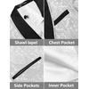 image:imageCOOFANDY Mens Floral Tuxedo Suit Jacket Slim Fit Dinner Jacket Party Prom Wedding Blazer JacketsWhite Jacquard 