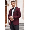 image:imageCOOFANDY Mens Floral Tuxedo Suit Jacket Slim Fit Dinner Jacket Party Prom Wedding Blazer JacketsWine Red