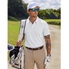 image:imageCOOFANDY Mens Golf Polo Shirts Short Sleeve Quick Dry Moisture Wicking Performance Collared Golf Shirt for MenWhitenavyred