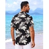 image:imageCOOFANDY Mens Hawaiian Shirt Short Sleeve Button Down Shirts Tropical Floral Summer Beach ShirtsBlack  Palm Leaf