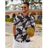 image:imageCOOFANDY Mens Hawaiian Shirt Short Sleeve Button Down Shirts Tropical Floral Summer Beach ShirtsBlack  Palm Leaf