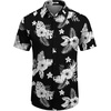 image:imageCOOFANDY Mens Hawaiian Shirt Short Sleeve Button Down Shirts Tropical Floral Summer Beach ShirtsBlack  White Floral