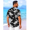 image:imageCOOFANDY Mens Hawaiian Shirt Short Sleeve Button Down Shirts Tropical Floral Summer Beach ShirtsBlack  White Floral
