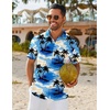 image:imageCOOFANDY Mens Hawaiian Shirt Short Sleeve Button Down Shirts Tropical Floral Summer Beach ShirtsBlue  Coconut Tree