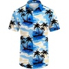 image:imageCOOFANDY Mens Hawaiian Shirt Short Sleeve Button Down Shirts Tropical Floral Summer Beach ShirtsBlue  Coconut Tree