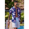 image:imageCOOFANDY Mens Hawaiian Shirt Short Sleeve Button Down Shirts Tropical Floral Summer Beach ShirtsBlue  Flamingo