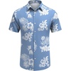 image:imageCOOFANDY Mens Hawaiian Shirt Short Sleeve Button Down Shirts Tropical Floral Summer Beach ShirtsBlue  White Flower