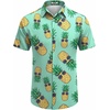 image:imageCOOFANDY Mens Hawaiian Shirt Short Sleeve Button Down Shirts Tropical Floral Summer Beach ShirtsGreen  Pineapple