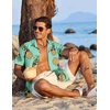 image:imageCOOFANDY Mens Hawaiian Shirt Short Sleeve Button Down Shirts Tropical Floral Summer Beach ShirtsGreen  Pineapple