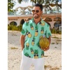 image:imageCOOFANDY Mens Hawaiian Shirt Short Sleeve Button Down Shirts Tropical Floral Summer Beach ShirtsGreen  Pineapple