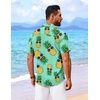 image:imageCOOFANDY Mens Hawaiian Shirt Short Sleeve Button Down Shirts Tropical Floral Summer Beach ShirtsGreen  Pineapple