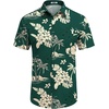 image:imageCOOFANDY Mens Hawaiian Shirt Short Sleeve Button Down Shirts Tropical Floral Summer Beach ShirtsGreen  Tropical Style