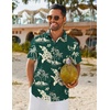 image:imageCOOFANDY Mens Hawaiian Shirt Short Sleeve Button Down Shirts Tropical Floral Summer Beach ShirtsGreen  Tropical Style