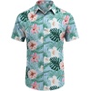 image:imageCOOFANDY Mens Hawaiian Shirt Short Sleeve Button Down Shirts Tropical Floral Summer Beach ShirtsLight Aqua  Tropical Floral