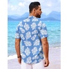 image:imageCOOFANDY Mens Hawaiian Shirt Short Sleeve Button Down Shirts Tropical Floral Summer Beach ShirtsLight Blue  White Floral