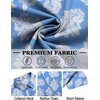 image:imageCOOFANDY Mens Hawaiian Shirt Short Sleeve Button Down Shirts Tropical Floral Summer Beach ShirtsLight Blue  White Floral