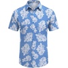image:imageCOOFANDY Mens Hawaiian Shirt Short Sleeve Button Down Shirts Tropical Floral Summer Beach ShirtsLight Blue  White Floral