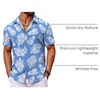 image:imageCOOFANDY Mens Hawaiian Shirt Short Sleeve Button Down Shirts Tropical Floral Summer Beach ShirtsLight Blue  White Floral