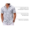 image:imageCOOFANDY Mens Hawaiian Shirt Short Sleeve Button Down Shirts Tropical Floral Summer Beach ShirtsLight Gray  Leaf