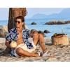 image:imageCOOFANDY Mens Hawaiian Shirt Short Sleeve Button Down Shirts Tropical Floral Summer Beach ShirtsNavy  Backyard Flowers