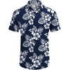 image:imageCOOFANDY Mens Hawaiian Shirt Short Sleeve Button Down Shirts Tropical Floral Summer Beach ShirtsNavy  Backyard Flowers