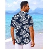 image:imageCOOFANDY Mens Hawaiian Shirt Short Sleeve Button Down Shirts Tropical Floral Summer Beach ShirtsNavy  Backyard Flowers