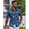 image:imageCOOFANDY Mens Hawaiian Shirt Short Sleeve Button Down Shirts Tropical Floral Summer Beach ShirtsNavy  Palm Leaf