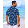 image:imageCOOFANDY Mens Hawaiian Shirt Short Sleeve Button Down Shirts Tropical Floral Summer Beach ShirtsNavy  Palm Leaf