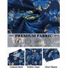 image:imageCOOFANDY Mens Hawaiian Shirt Short Sleeve Button Down Shirts Tropical Floral Summer Beach ShirtsNavy  Palm Leaf