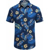 image:imageCOOFANDY Mens Hawaiian Shirt Short Sleeve Button Down Shirts Tropical Floral Summer Beach ShirtsNavy  Palm Leaf