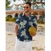 image:imageCOOFANDY Mens Hawaiian Shirt Short Sleeve Button Down Shirts Tropical Floral Summer Beach ShirtsNavy  White Floral