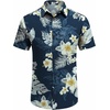 image:imageCOOFANDY Mens Hawaiian Shirt Short Sleeve Button Down Shirts Tropical Floral Summer Beach ShirtsNavy  White Floral